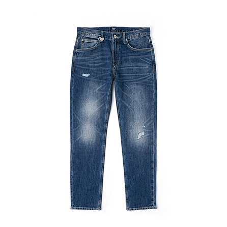 Lee Comfortable Tapered Mid Blue European & American Style Mid-Rise Jeans Men's