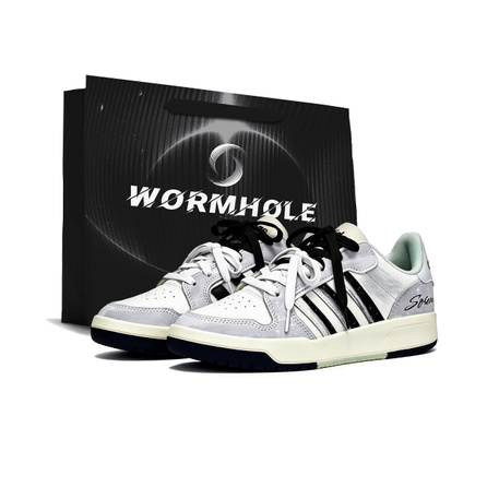 [Custom Sneakers] adidas ENTRAP Qinglan Weiguang Synthetic Leather Gift Bag Edition Hand-Painted Niche Retro Classic Fashion Versatile Anti-Slip Wear-Resistant Balance Low-Top Skate Shoes Unisex Grey