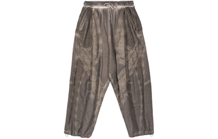 GRAILZ Distressed Effect Elastic Waist Straight Knit Sweatpants Men's Beige