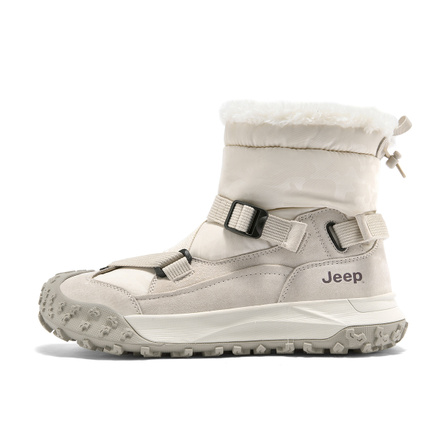 Jeep Fleece Lined Thickened Small Stove Cold Windproof Constant Temperature Lock Warmth Outdoor Sport Hiking Trekking All-Weather Thick Sole Height Increase Rebound Comfort Workwear Fashion Versatile Wear-Resistant 13cm Snow Boots Men's