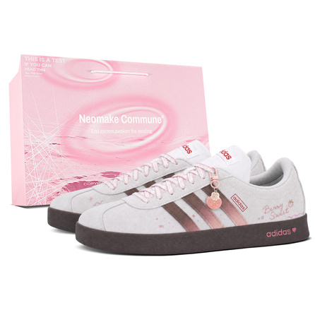 adidas Vl Court Classic Berry Milk Jelly Gift Bag Edition Spring/Summer Atmosphere Cute Age-Reducing Youthful Vitality Gift Wear-Resistant Height Increase Low-Top German Trainer Shoes Unisex Pink White