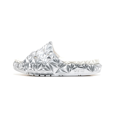 OETZI Fashion Slip-On Commute Casual Personality Gift Box Edition EVA Anti-Wear Slide Sandals Unisex Silver