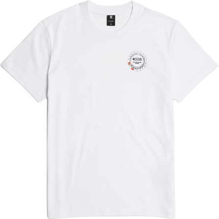 G-STAR RAW Simple Comfortable Versatile Casual Round Neck Straight Short-Sleeve T-Shirt Men's White