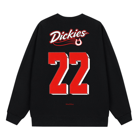 Dickies Heavyweight Plus Size Up To 300 Jin American Retro High Street Color-Block Brand Number Logo Print Preppy Style Loose Casual Drop Shoulder Base Layer Outdoor Commute Minimalist Comfortable Versatile Crewneck Pullover Hoodie Unisex