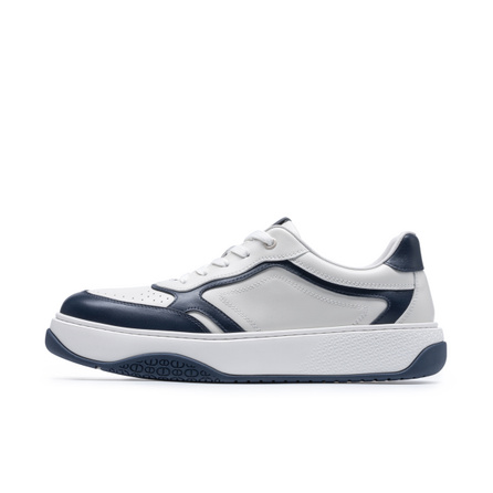 Chrisdien Deny Leather Business Lace-Up Outdoor Fashion Versatile Wear-Resistant Height-Increasing Low-Top Sneakers Men's