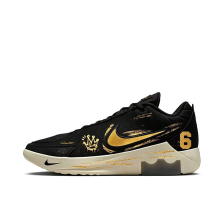 Custom Sneakers Nike LEBRON WITNESS IX Golden Crown Royal Game Wrap-Around Breathable Support Dirt-Resistant Wear-Resistant Cushioning Anti-Slip Trendy King Style Low-Top Basketball Shoes Men's Black/Gold