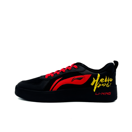 [Custom Sneakers] LiNing Sui Sui New Beginning Year Fashion Trendy Casual Versatile Heightening Wear-Resistant Breathable Anti-Slip Low-Top Skate Shoes Men's Black-Red