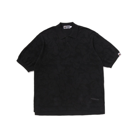 A BATHING APE SS26 Camo Jacquard Daily Short-Sleeve Polo Shirt Unisex