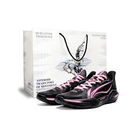 Custom Sneakers Li-Ning Light Speed 3 Cyber Neon Practical Stable Support Versatile Comfortable TPU Cushioning Wrap Durable Low-Top Boom Technology Basketball Shoes Men's Black Pink