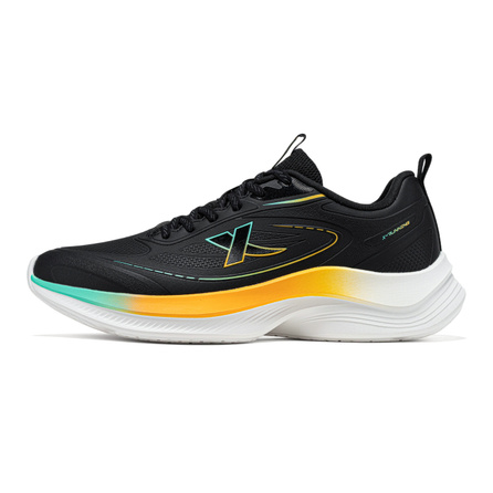Xtep Commute Casual Sports Shoes Synthetic Leather Shock-Absorbing Non-Slip Low-Top Running Shoes Men's Black Maca Green Tangerine Orange