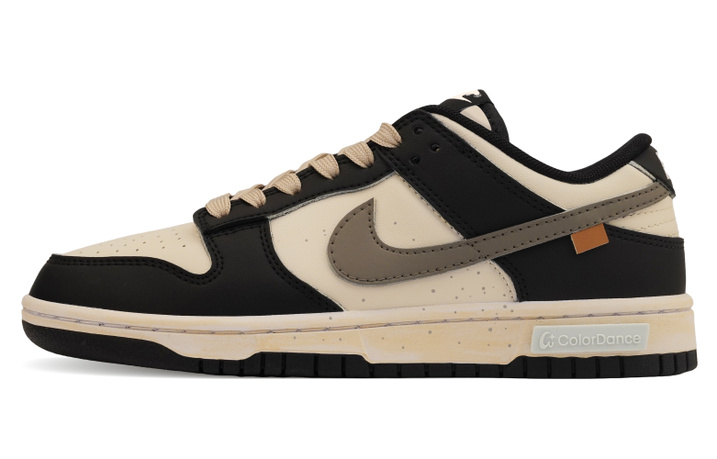 [Custom Sneakers] Nike Dunk Space Grey Versatile Trendy Retro Distressed Simple Fashion Vibe Outing Amekaji Slip-Resistant Lightweight Low-Top Sneakers Unisex Beige Black