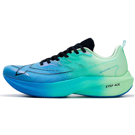 Xtep One-Piece Construction 'The More You Run, The Luckier You Get' Sport Comfort Cushioning Lightweight Low-Top Training Casual Running Shoes Men's Blue Green