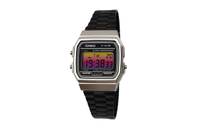 Custom WatchCASIO Modified Series Pink Cyan Gradient Lens Resin Case Retro Square Watch Daily Water Resistant F-91WM-7A Modified Quartz Movement Stainless Steel Band Japanese Korean Watch Men's Black Dial Желто-розовое градиентное зеркало