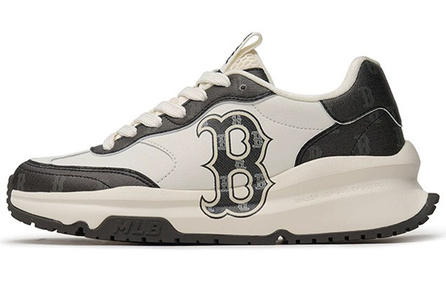 MLB Chunky Runner Anti-Slip Wear-Resistant Low-Top Casual Running Shoes Unisex Black White