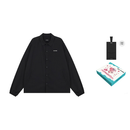WE11DONE Unisex SS26 Logo Coach Drop Shoulder Long Sleeve Front Side Pocket Jacket Includes Gift Box