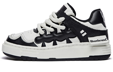 SHOOT BRAND Wear Resistant Height Increasing Low Top Skateboard Shoes Unisex Black