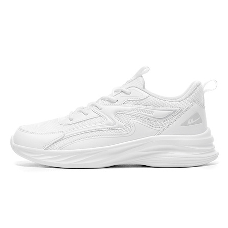 Warrior Casual Comfortable Fashion Versatile Physical Fitness Test Sports Low-Top Running Shoes Unisex White Gray