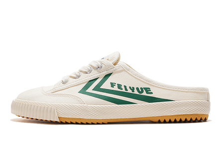 Feiyue Slip-Resistant Low-Top Canvas Shoes Unisex Beige Green