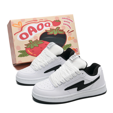 OAOQ Cushioned Height Increase Wear-Resistant Lightweight Low-Top Casual Shoes Unisex