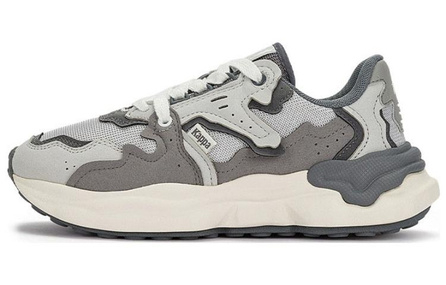 Kappa Cushioned Slip-Resistant Low-Top Chunky Sneakers Unisex Gray