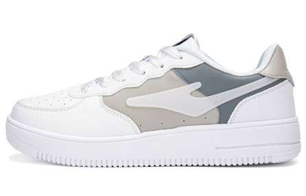 Erke Slip-Resistant Cushioning Breathable Low-Top Skateboard Shoes Men's White Gray