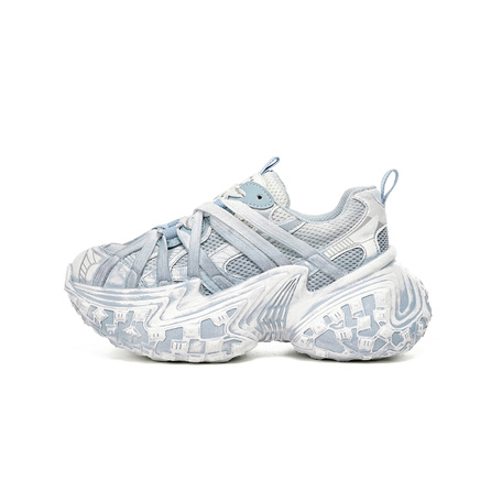 C°BANNER Fabric Burnished Retro Techwear Style Height-Increasing Magic Strap-Up Upper Outdoor Travel Comfortable Cushioned Breathable Lightweight Low-Top Dad Shoes Unisex