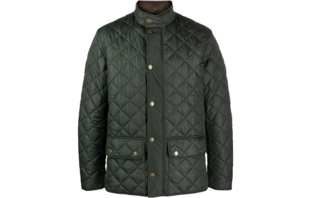 BARBOUR FW23 Solid Color Quilted Casual Jacket Coat Men's Olive Green