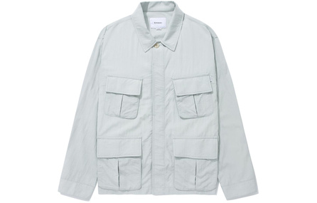 COVERNAT SS24 Solid Color Multi-Pocket Hidden Button Jacket Coat Men's Light Gray