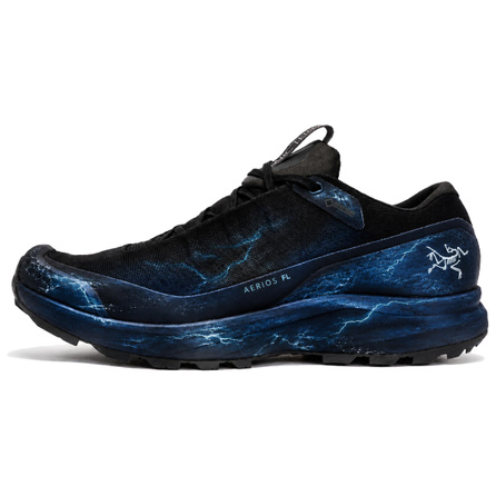 Custom SneakersArcteryx AERIOS FL 811 Creation Glacier Crack Distressed Retro Wilderness Hardcore Functional Wild Low-Top Hiking Shoes Unisex Black Blue