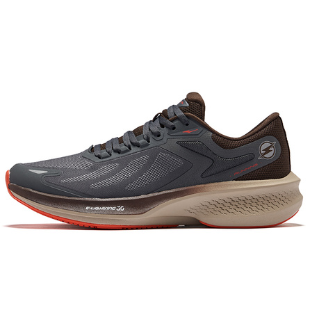 Erke Lightning 3.0 Comfortable Fashion Shock-Absorbing Rebound Low-Top Running Shoes Men's Grey Brown