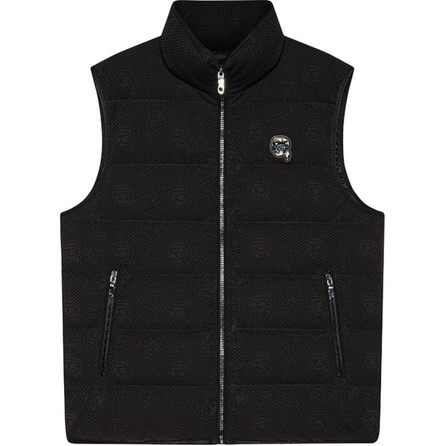 KARL LAGERFELD Logo Jacquard Stand Collar Down Vest Men's