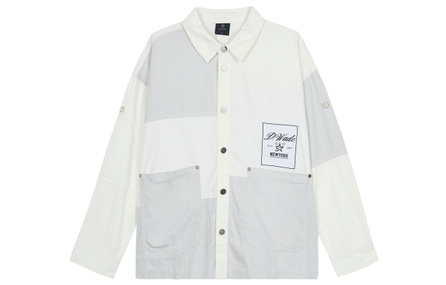 LINING Wade Collection Denim Jackets Men Ivory Stone Gray