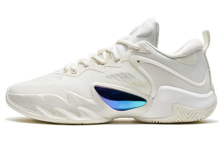 XTEP Against The Sky Generation Cushioning Wear-Resistant Rebound Low-Top Basketball Shoes Men's White Blue