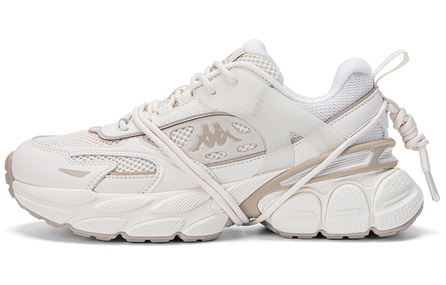 Kappa Back to Back Anti Slip Wear Resistant Low Top Chunky Sneakers Unisex Heron Feather White