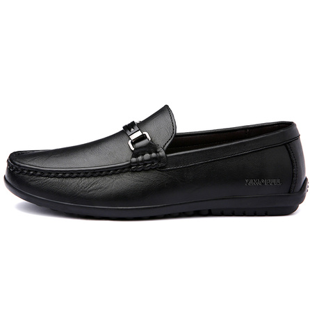 XIMO BULL Genuine Leather Business British Men's Brogue Driving Moccasins Slip-On Dad Shoes Commuter Versatile Comfortable Soft Sole Casual Shoes