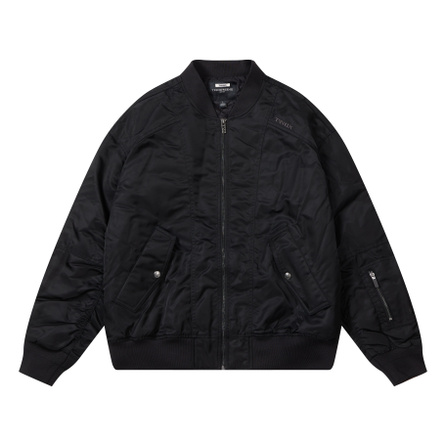 Teenie Weenie Men 24FW Deconstructed Pilot Jacket American Retro Glossy Nylon Waterproof Loose Quilted Oversized MA-1 Air Force Jacket Autumn