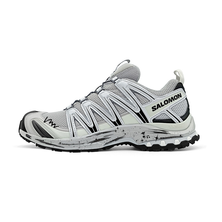 [Custom Sneakers] SALOMON XA PRO 3D Star Track Silver Casual Outdoor Sports Cushioning Support Low-Top Running Shoes Unisex Silver Black