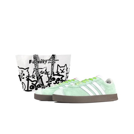 Custom Sneakers adidas neo VL Court Lifestyle 'Wizard of Oz' Ballet Gift Bag Gradient Laces Fresh Artistic Slip-Resistant Wear-Resistant Low-Top Skate Shoes Unisex Green White
