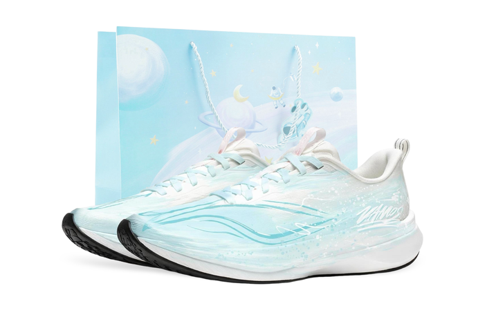 [Custom Sneakers] LiNing Chitu 9 PRO Nuts Crushed Ice Gift Bag Hand-Painted Premium Feel Sports Graffiti Physical Test Exam Versatile Low-Top Running Shoes Men's White Blue