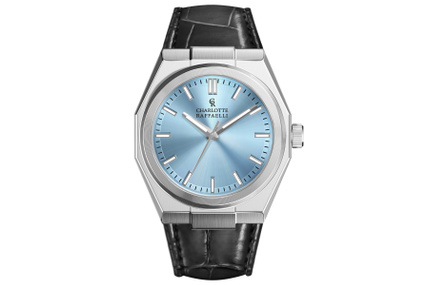 CHARLOTTE RAFFAELLI· Blue Eye Wrist Watch Quartz Movement Leather Strap Blue Dial Unisex Box