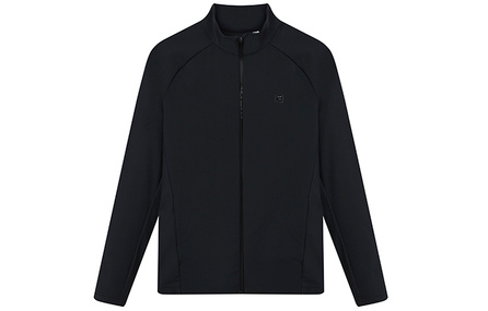 FILA Athletics Casual Knit Stand Collar Jacket Coat Men's Dark Black
