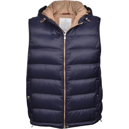 Brunello Cucinelli Hooded Sleeveless Zip Solid Color Vest Men's