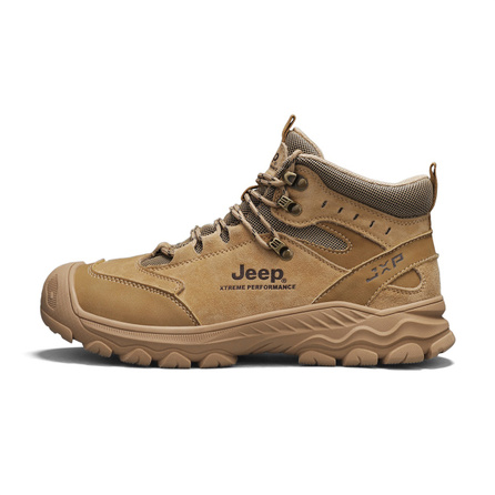 Jeep Mountain Style Vintage Workwear Suede Hiking Climbing Non-Slip Outsole Anti-Collision Toe Cushioning Thick Sole Wear-Resistant Shock-Absorbing Warm Mid-Top Outdoor Boots Men's