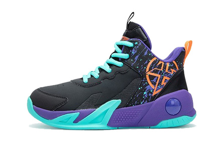 Xtep Performance Basketball Comfort Mid-Top Basketball Shoes Youth Black Green