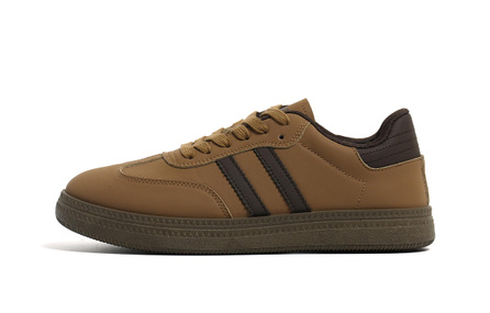 HUANQIU Retro Fashion Simple Versatile Trendy Thin Sole Classic Casual Daily Wear-Resistant Lightweight Low-Top German Training Shoes Men's Brown