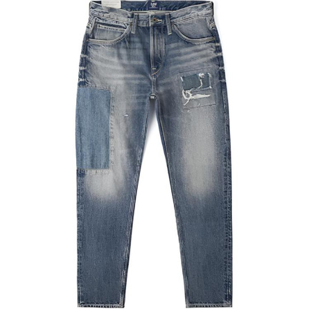 Lee Cotton Mid-Waist Tapered Long Pants Jeans Men's Light Blue