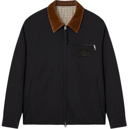 KARL LAGERFELD Outdoor Warm Windproof Comfort FW25 Corduroy Retro Patchwork Zip Long Sleeve Puffer Jacket Men's