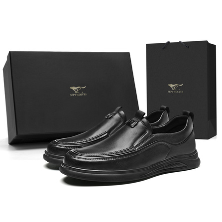 SEPTWOLVES Genuine Leather Classic Retro Versatile Soft Sole Comfortable Lightweight Business Casual Slip-Resistant Daily Commuter Loafers Men's