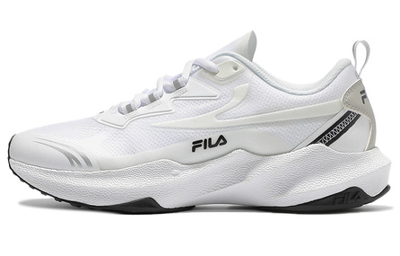 FILA Cushioning Anti-Slip And Wear-Resistant Breathable Coverage Low-Top Casual Running Shoes Unisex White Black