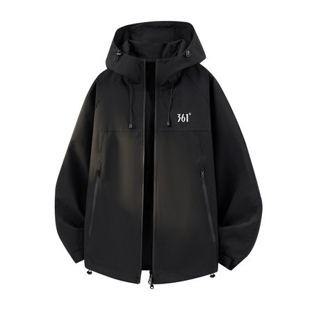 361° Simple Basic Logo Windproof Loose Double-Zip Hiking Casual Outdoor Techwear Jacket Coat Unisex